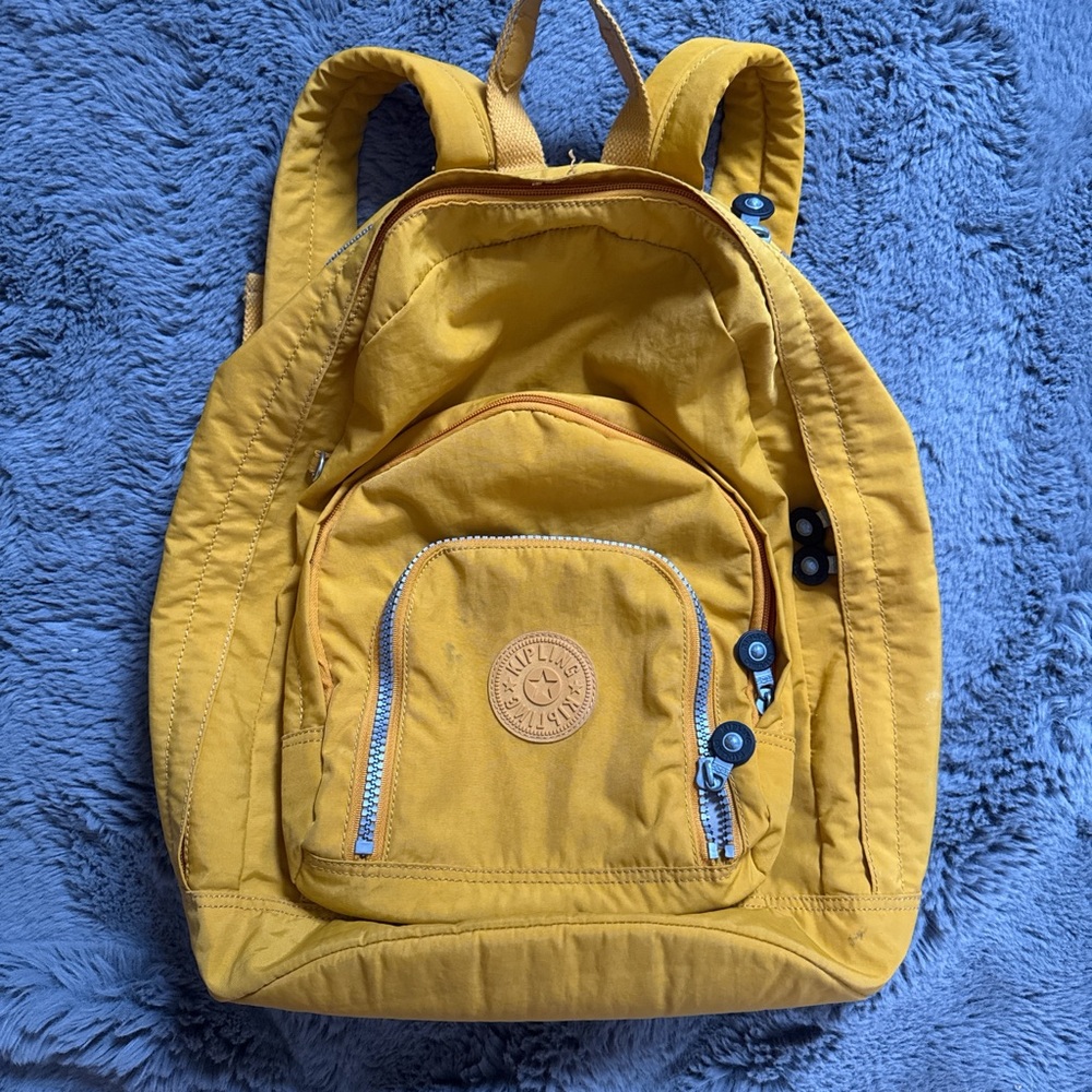 Kipling Mustard Backpack with Front Pocket